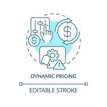Dynamic pricing turquoise concept icon Stock Illustration