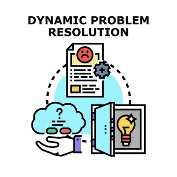 Dynamic problem resolution finding creative business solutions Stockillustratie
