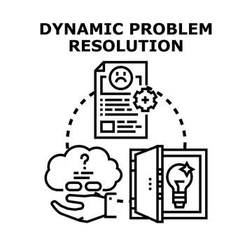 Dynamic problem resolution finding creative business solutions Stock Illustration