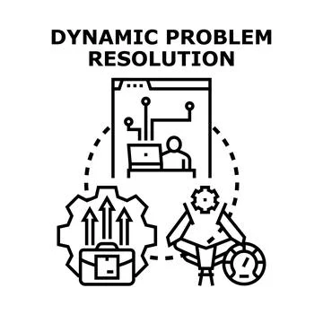 Dynamic problem resolution process and effective business strategy Stock Illustration
