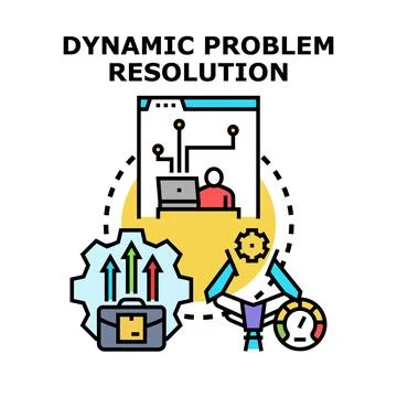 Dynamic problem resolution process and effective business strategy Stock Illustration