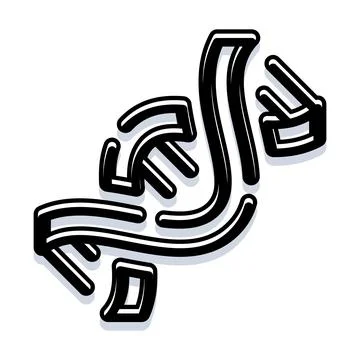 Dynamic process arrows moving and interacting with each other Stock Illustration