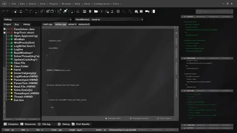 Dynamic programming code characters being animated inside software UI Stock Footage 280123545