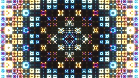 Dynamic Psychedelic Neon Kaleidoscope VJ Loop Vídeos de archivo 334599535