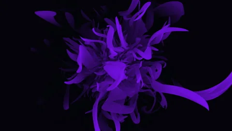 Dynamic purple and black abstract swirls and shapes form a vibrant composition Stock Footage 315100899