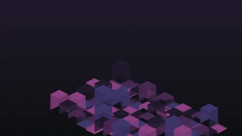 Dynamic purple and blue cube pattern animation for creative projects Stock-Footage 327339222