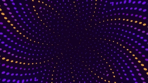 Dynamic Purple and Gold Spiral Dots Vortex Loop Stock Footage 346628069