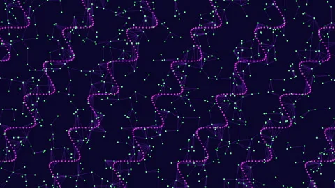 Dynamic purple and green zigzag pattern Stock-Footage 289205536