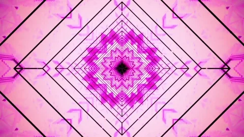 Dynamic purple kaleidoscopic pattern for hypnotic visuals, ideal for futuristic Stock Footage 321395557
