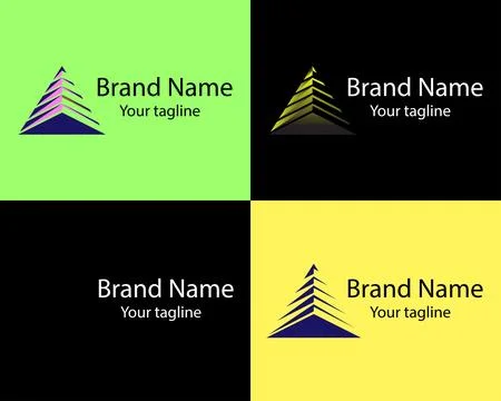 Dynamic pyramid shaped logo design Stock Illustration