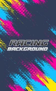 Dynamic Racing Background With Bright Neon Streaks Illustrazione stock