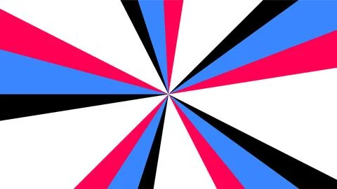 Dynamic Radial Burst Pattern with Red Blue Black and White Rays. Stock Illustration