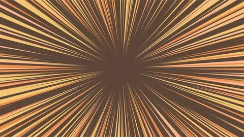 Dynamic Radial Light Rays Background with Warm Color Speed Lines. Stock Illustration