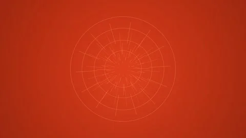 Dynamic radial lines expand from a central point on a vibrant red background Video stock 327338730