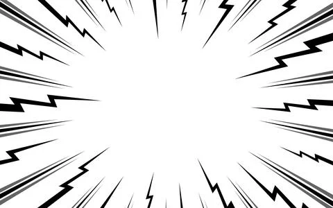 Dynamic Radial Lines On White Background. Comic Book Flash Blast Stock Illustration