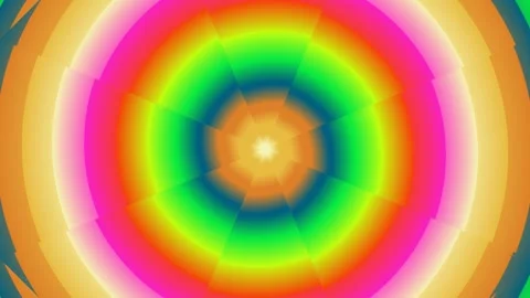 Dynamic radial rainbow pattern with vibrant colors creating a hypnotic visu.. Stock Footage 329099083