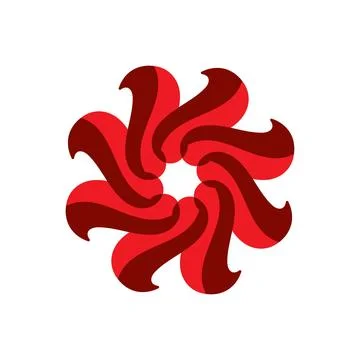 Dynamic Radial Swirl Design with Bold Red Accents Stock Illustration
