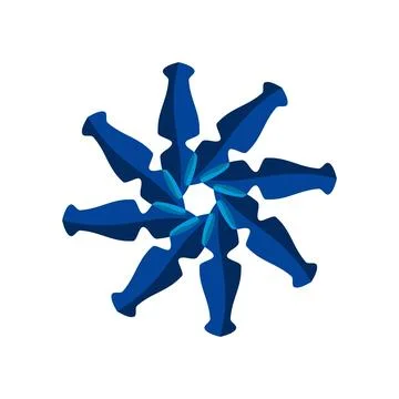 Dynamic Radial Swirl Design with Bold Blue Accents Stock Illustration