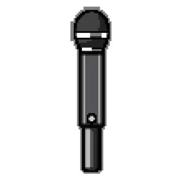 Dynamic radio microphone pixel art vector illustration Stock Illustration