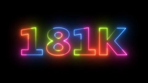 Dynamic Rainbow 181K Neon Text Animation on Black Background Vibrant Glow D.. Vidéo 330416865