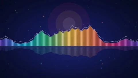 Dynamic Rainbow Audio Spectrum Visualizer Stock Footage 347897533