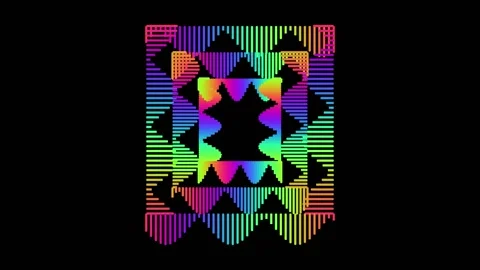 Dynamic Rainbow Colored Lines Abstract Geometric Pattern Animation Pulsatin.. Stock-Footage 339076694