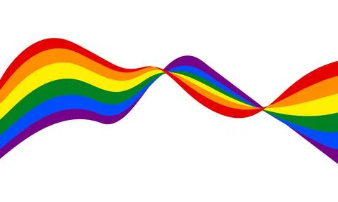 Dynamic Rainbow Flag Waving in the Wind Illustrazione stock