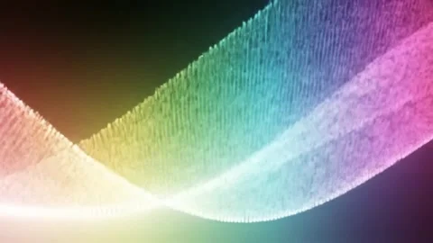 Dynamic rainbow gradient flowing across textured surface with abstract movement Stock Footage 321349407