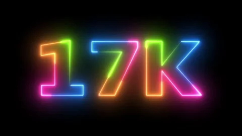 Dynamic Rainbow Neon 17K Counter Animation Vibrant Multicolored Glow on Dar.. Vidéo 330418372