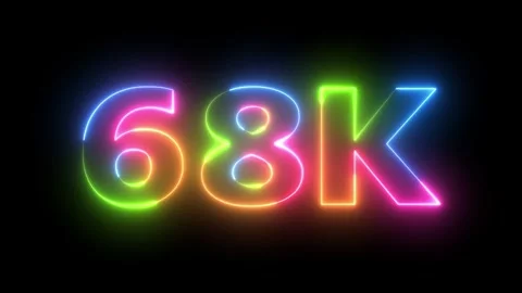 Dynamic Rainbow Neon Glow 68K Text Animation on Dark Background footage Vidéo 330420074