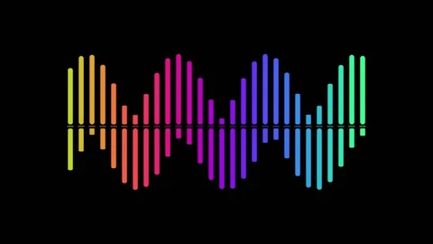 Dynamic Rainbow Sound Wave Equalizer Animation Displaying Vibrant Audio Fre.. Stock Footage 339139108