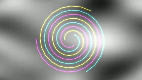 Dynamic Rainbow Spiral Line Animation on Subtle Gradient Background Stock Footage 336880313