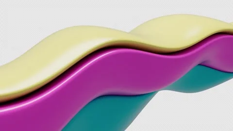 Dynamic rainbow wavy background of three pastel colors Stock-Footage 240349685