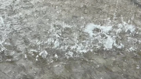 Dynamic Rainfall Cascade: Intense Water Splashes and Surface Interaction Du.. Stock Footage 337287455