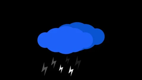 Dynamic Raining Weather Cloud Icon Animation for 4K Weather Apps. Stock Footage 286145164