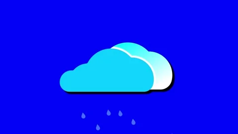 Dynamic Raining Weather Clouds Icon Animation- 4K. Stock Footage 286145215