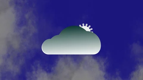 Dynamic Raining Weather clouds with sun Icon Animation for 4K Weather Apps. Stock Footage 286145177