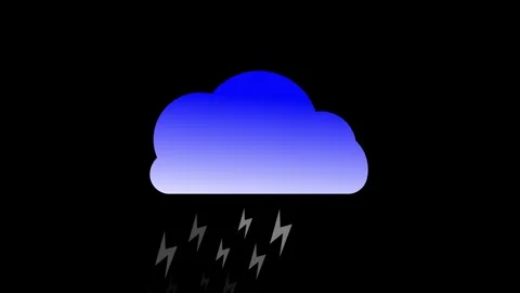 Dynamic Raining Weather Icon Animation for 4K Weather Apps. Stock Footage 286145152