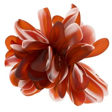 Dynamic red abstract bloom rendered in 3D with smooth organic shapes against  库存插图