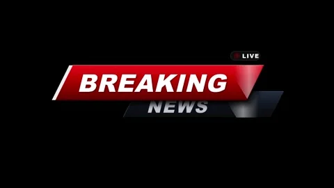 Dynamic red and black breaking news banner with live indicator and sharp angl 動画素材 335826260