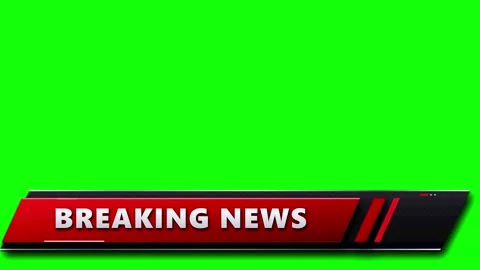 Dynamic red and black breaking news lower third with angled lines on green .. 動画素材 336365090