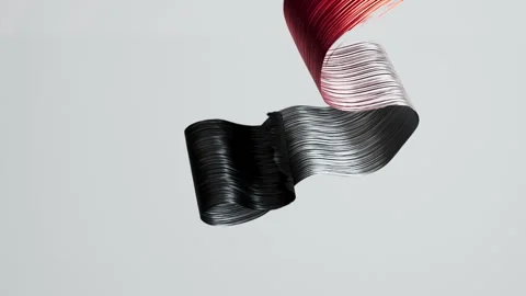 A dynamic red and black brushstroke flies diagonally Stock Footage 328170137