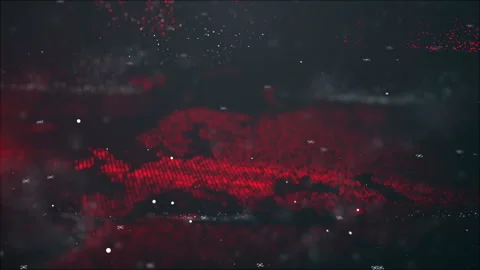 Dynamic Red and Black Digital Particle Network Background Light Display Vídeo Stock 341922080
