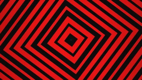 Dynamic red and black geometric pattern with concentric Stock Footage 339518527
