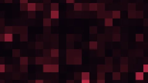 Dynamic red and black mosaic grid intricate pattern of small squares in various Stock Footage 255970462