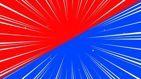 Dynamic Red and Blue Comic Book Style Speed Lines Background. Stock Footage 341775279