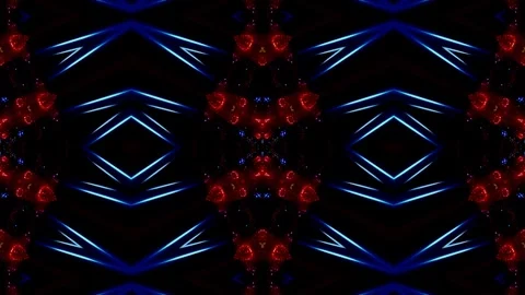Dynamic red and blue light patterns for immersive VJ loops Stock Footage 292145859