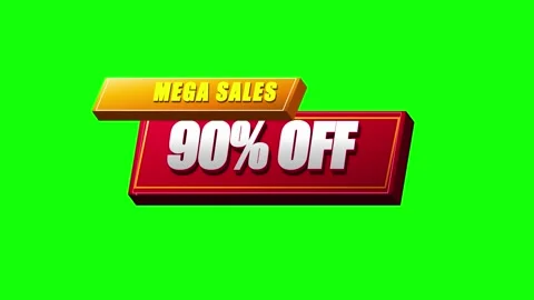 Dynamic red and gold mega sales 90 percent off banner with 3D effect on gre.. 動画素材 336365092