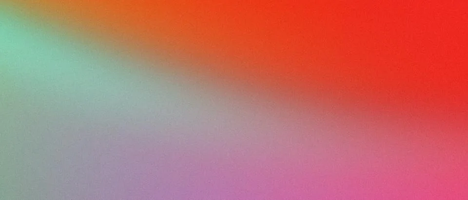 Dynamic red and mint green abstract gradient background with noise. Stock Illustration