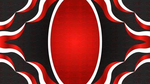 Dynamic Red and White Abstract Design with Black Background Stock Illustration